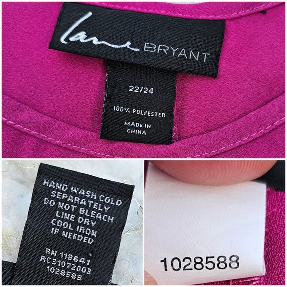 Pink Sequin Blouse Lane Bryant Plus Size 22/24 Dolman Sleeve Hi Low Georgette - Picture 4 of 8